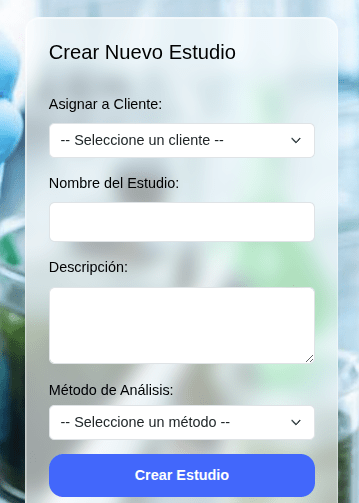 Interfaz de creación de estudios sensoriales